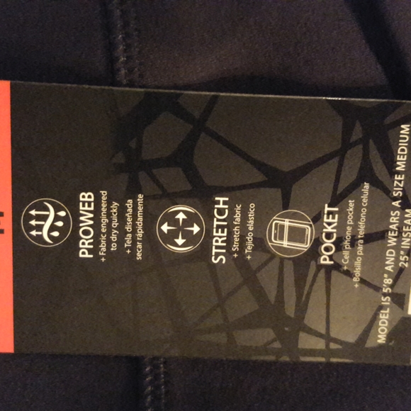 NWT SPYDER ACTIVE leggings, black, pockets, small & medium - Picture 5 of 10